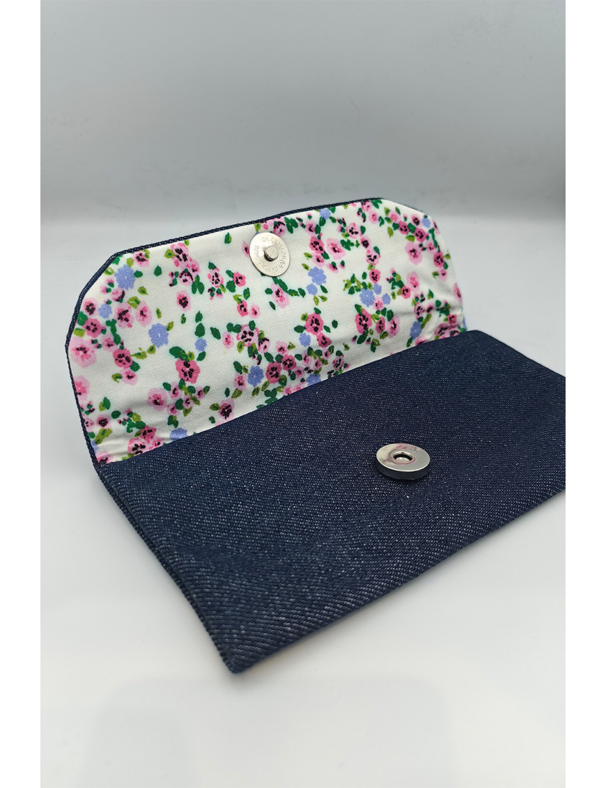 El Yapımı Denim Cüzdan | Nakışlı Kot Kartlık