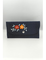 El Yapımı Denim Cüzdan | Nakışlı Kot Kartlık