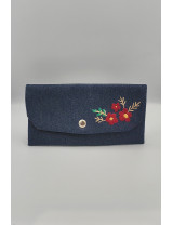 El Yapımı Denim Cüzdan | Nakışlı Kot Kartlık