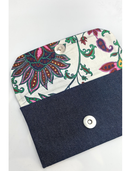 El Yapımı Denim Cüzdan | Nakışlı Kot Kartlık