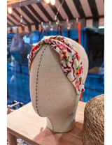 Çiçekli Düğümlü Taç | Bahar Desenli Kumaş Knot Retro Taç