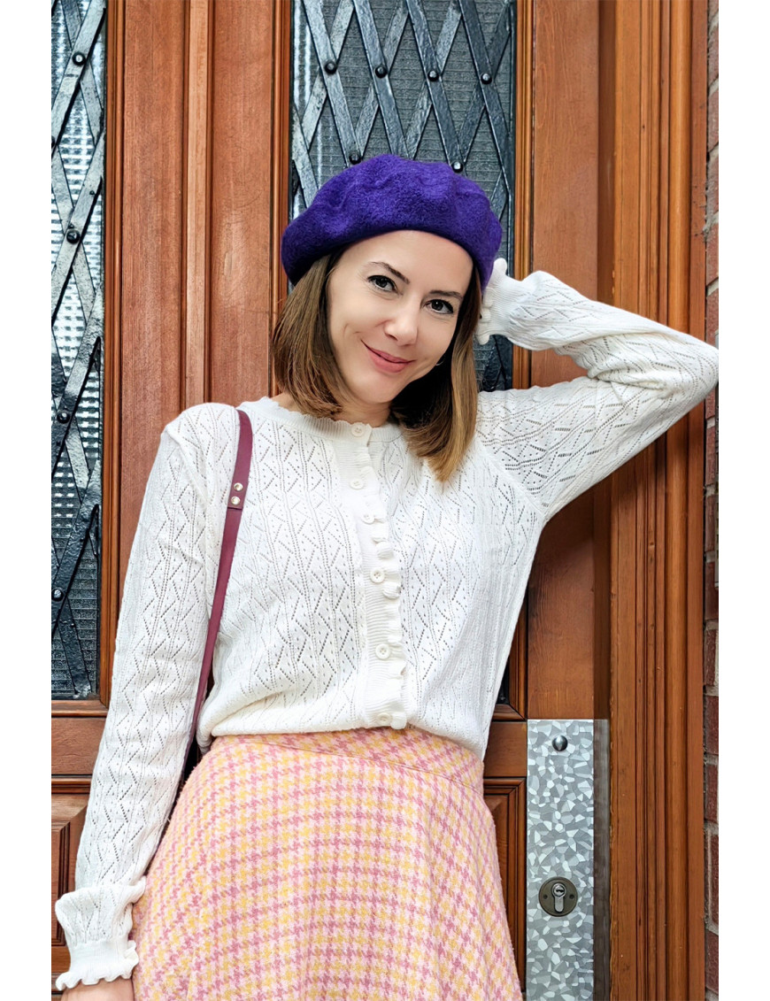 Mor Ressam Bere | Kaşe Kadın Bere Modelleri | Craft & Boutique