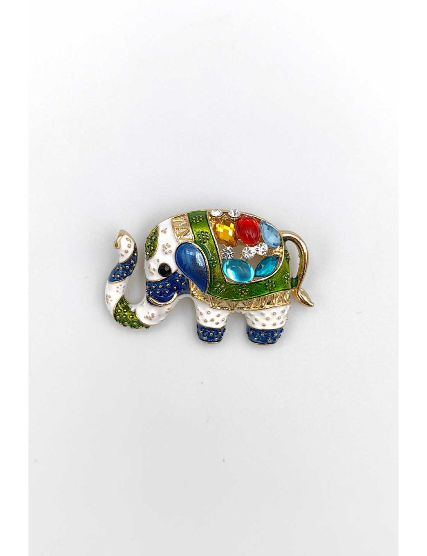 Şans Getiren Renkli Taşlı Fil Broş Modelleri | Mineli Hayvan Figürlü Broş Satın Al