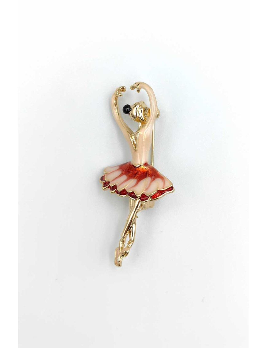 Kırmızı Tütü Balerin Broş | Zarif Dansçı Mine Takı | [Craft and Boutique]