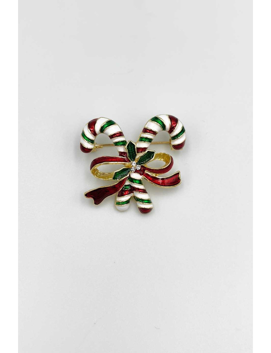 Yılbaşı Şeker Bastonu Broş | Noel Temalı Mine Takı| [Craft and Boutique]